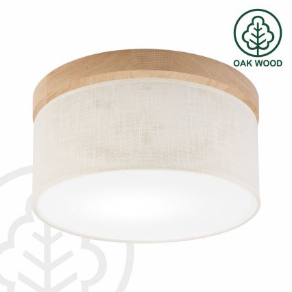 Brilagi - Taklampa BELLADONNA 1xE27/15W/230V diameter 30 cm grädde/ek
