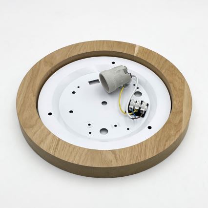 Brilagi - Taklampa BELLADONNA 1xE27/15W/230V diameter 30 cm grädde/ek