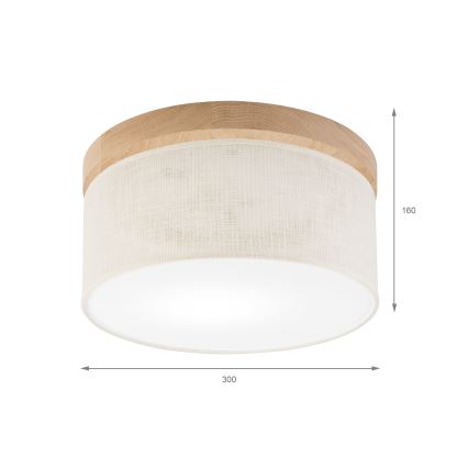 Brilagi - Taklampa BELLADONNA 1xE27/15W/230V diameter 30 cm grädde/ek