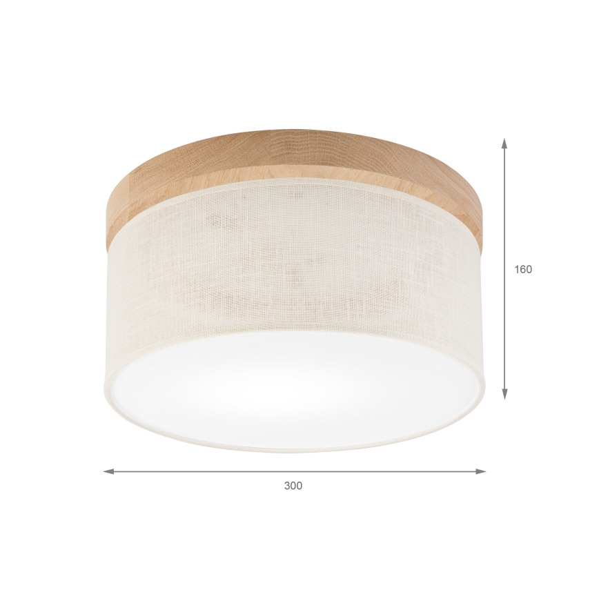Brilagi - Taklampa BELLADONNA 1xE27/15W/230V diameter 30 cm grädde/ek