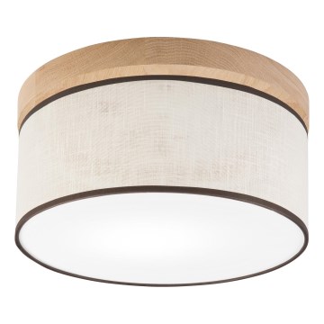 Brilagi - Taklampa BELLADONNA 1xE27/15W/230V diameter 30 cm grädde/ek