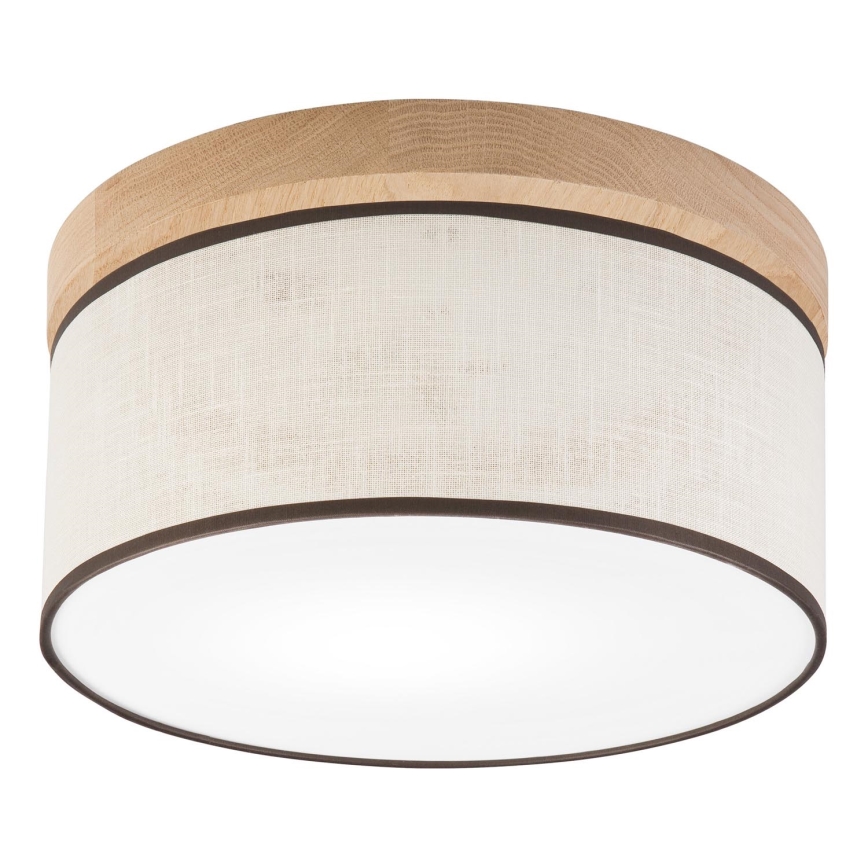 Brilagi - Taklampa BELLADONNA 1xE27/15W/230V diameter 30 cm grädde/ek