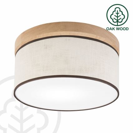 Brilagi - Taklampa BELLADONNA 1xE27/15W/230V diameter 30 cm grädde/ek