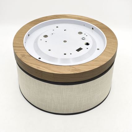 Brilagi - Taklampa BELLADONNA 1xE27/15W/230V diameter 30 cm grädde/ek