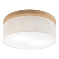 Brilagi - Taklampa BELLADONNA 2xE27/15W/230V diameter 40 cm grädde/ek