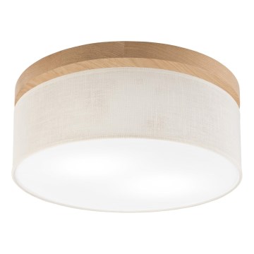 Brilagi - Taklampa BELLADONNA 2xE27/15W/230V diameter 40 cm grädde/ek