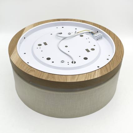 Brilagi - Taklampa BELLADONNA 2xE27/15W/230V diameter 40 cm grädde/ek