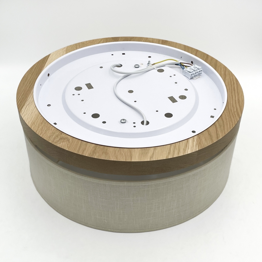 Brilagi - Taklampa BELLADONNA 2xE27/15W/230V diameter 40 cm grädde/ek