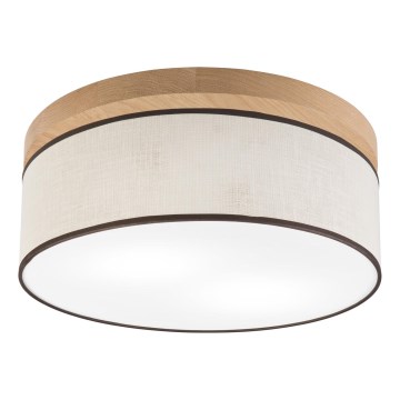Brilagi - Taklampa BELLADONNA 2xE27/15W/230V diameter 40 cm grädde/ek