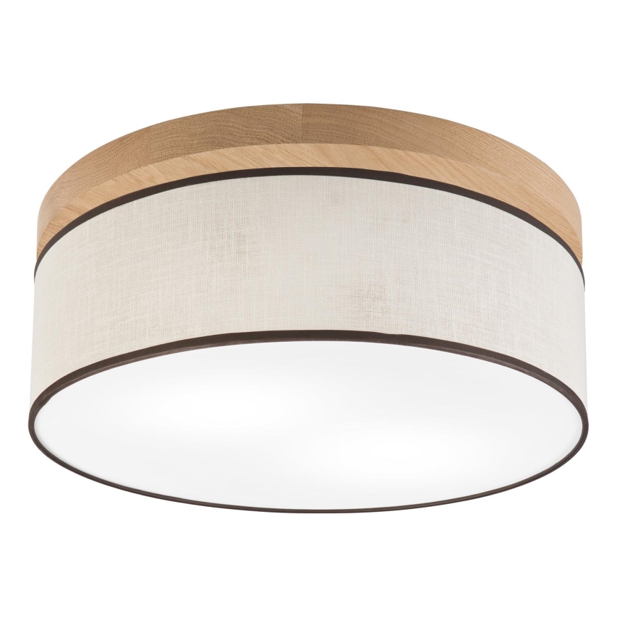 Brilagi - Taklampa BELLADONNA 2xE27/15W/230V diameter 40 cm grädde/ek