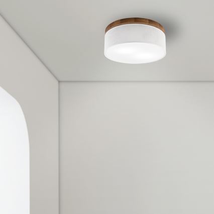 Brilagi - Taklampa BELLADONNA 2xE27/15W/230V diameter 40 cm vit/ek körsbär
