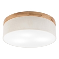 Brilagi - Taklampa BELLADONNA 3xE27/15W/230V diameter 50 cm grädde/ek