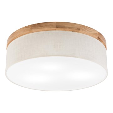 Brilagi - Taklampa BELLADONNA 3xE27/15W/230V diameter 50 cm grädde/ek
