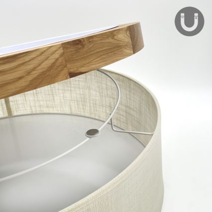 Brilagi - Taklampa BELLADONNA 3xE27/15W/230V diameter 50 cm grädde/ek