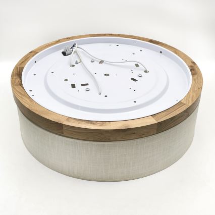 Brilagi - Taklampa BELLADONNA 3xE27/15W/230V diameter 50 cm grädde/ek