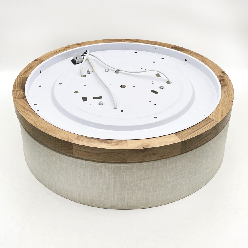 Brilagi - Taklampa BELLADONNA 3xE27/15W/230V diameter 50 cm grädde/ek
