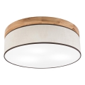 Brilagi - Taklampa BELLADONNA 3xE27/15W/230V diameter 50 cm grädde/ek
