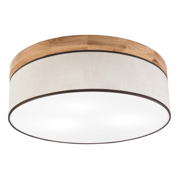Brilagi - Taklampa BELLADONNA 3xE27/15W/230V diameter 50 cm grädde/ek