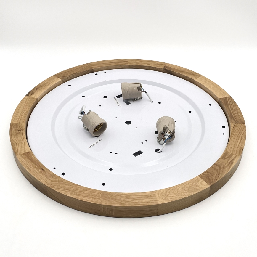 Brilagi - Taklampa BELLADONNA 3xE27/15W/230V diameter 50 cm grädde/ek