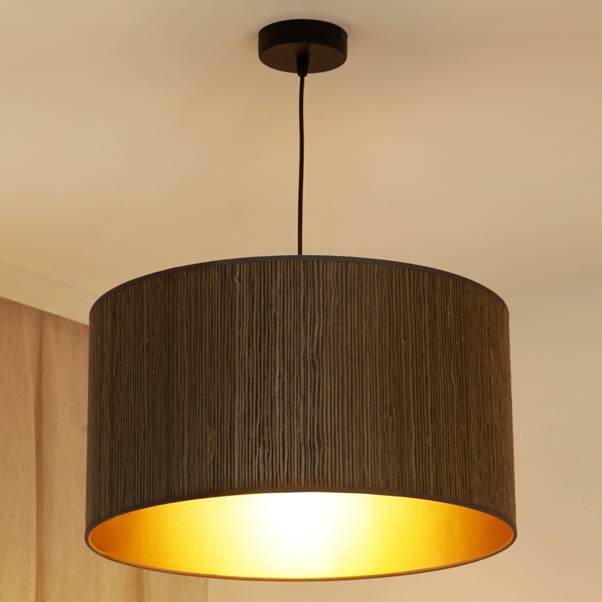 Brilagi - Taklampa BOSTON ROLLER 1xE27/15W/230V Ø 45 cm halm brun/guld