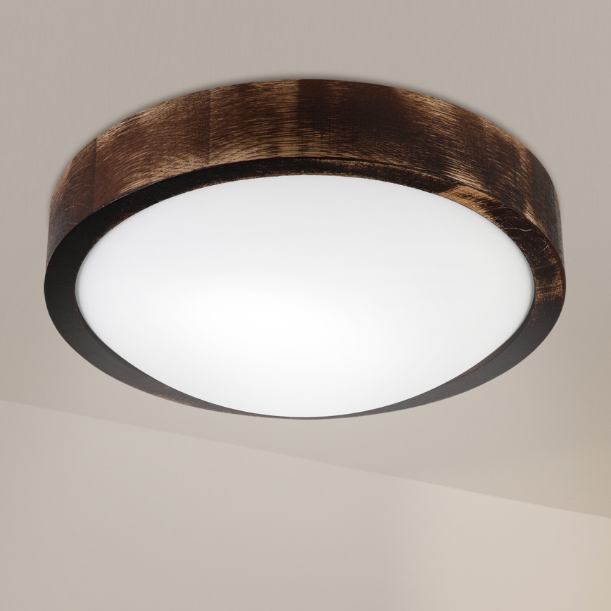 Brilagi - Taklampa CARVALHO SLIM SMOKEY 1xE27/60W/230V ek, diam. 27,5 cm