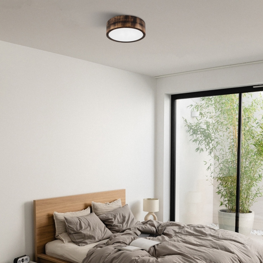 Brilagi - Taklampa CARVALHO SMOKEY 1xE27/60W/230V, ek, Ø 27,5 cm