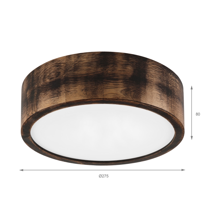 Brilagi - Taklampa CARVALHO SMOKEY 1xE27/60W/230V, ek, Ø 27,5 cm