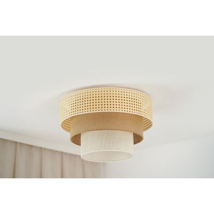 Brilagi - Taklampa CEDAR LUNETA 1xE27/15W/230V diameter 45 cm beige/brun/grädde