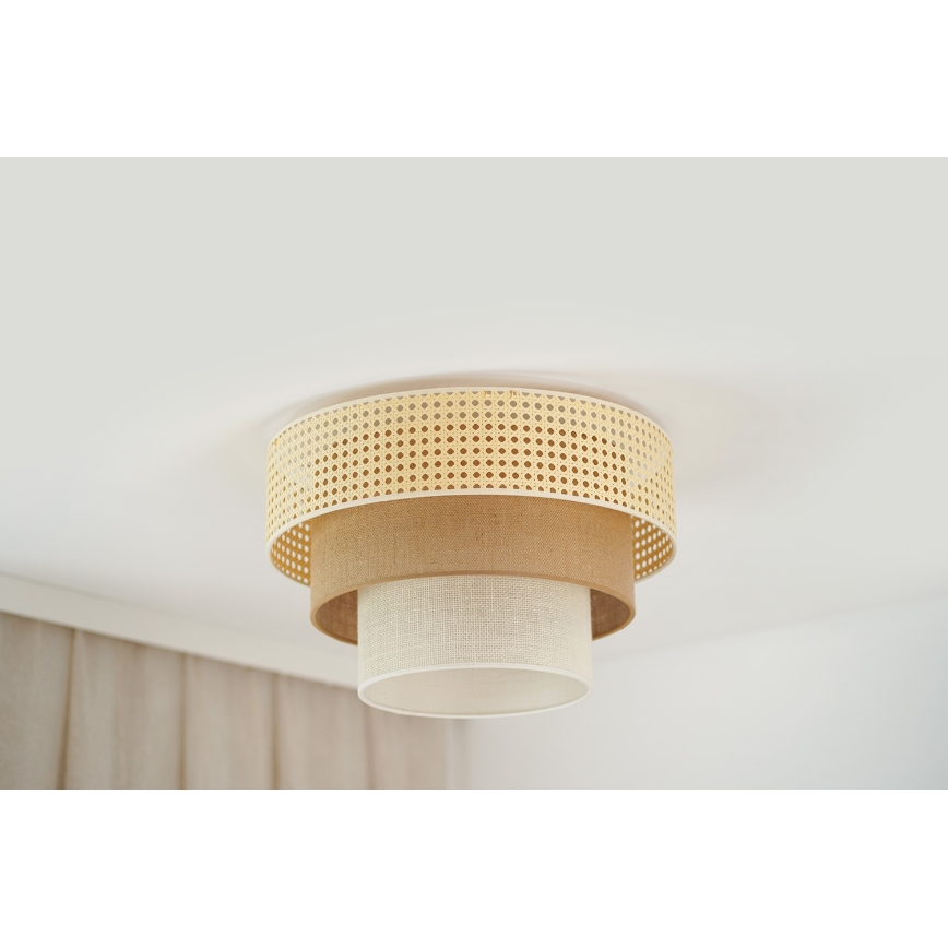 Brilagi - Taklampa CEDAR LUNETA 1xE27/15W/230V diameter 45 cm beige/brun/grädde