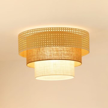 Brilagi - Taklampa CEDAR LUNETA 1xE27/15W/230V diameter 45 cm beige/brun/grädde