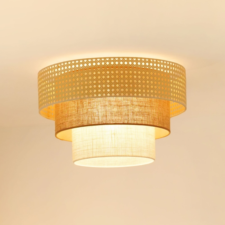 Brilagi - Taklampa CEDAR LUNETA 1xE27/15W/230V diameter 45 cm beige/brun/grädde
