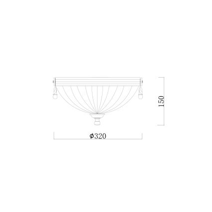 Brilagi - Taklampa CLASSIC 2xE27/60W/230V mässing