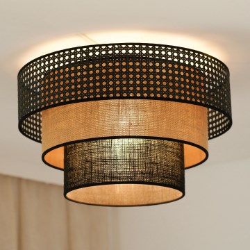 Brilagi - Taklampa DAKOTA LUNETA 1xE27/15W/230V diameter 45 cm svart/beige