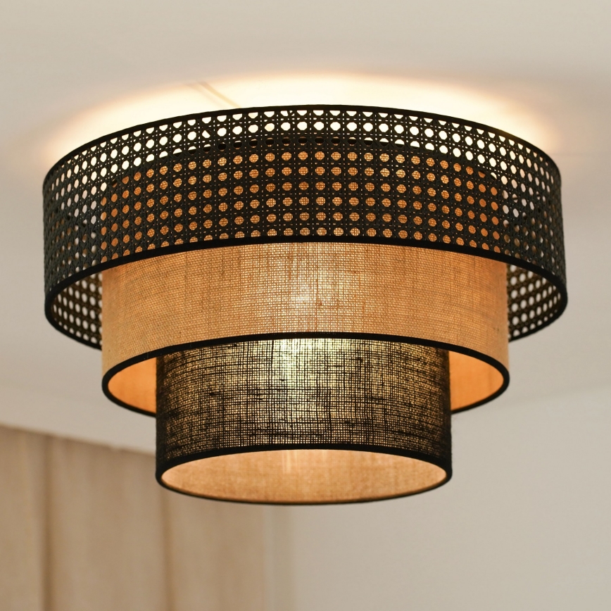 Brilagi - Taklampa DAKOTA LUNETA 1xE27/15W/230V diameter 45 cm svart/beige