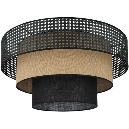Brilagi - Taklampa DAKOTA LUNETA 1xE27/15W/230V diameter 45 cm svart/beige