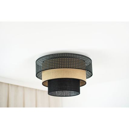 Brilagi - Taklampa DAKOTA LUNETA 1xE27/15W/230V diameter 45 cm svart/beige