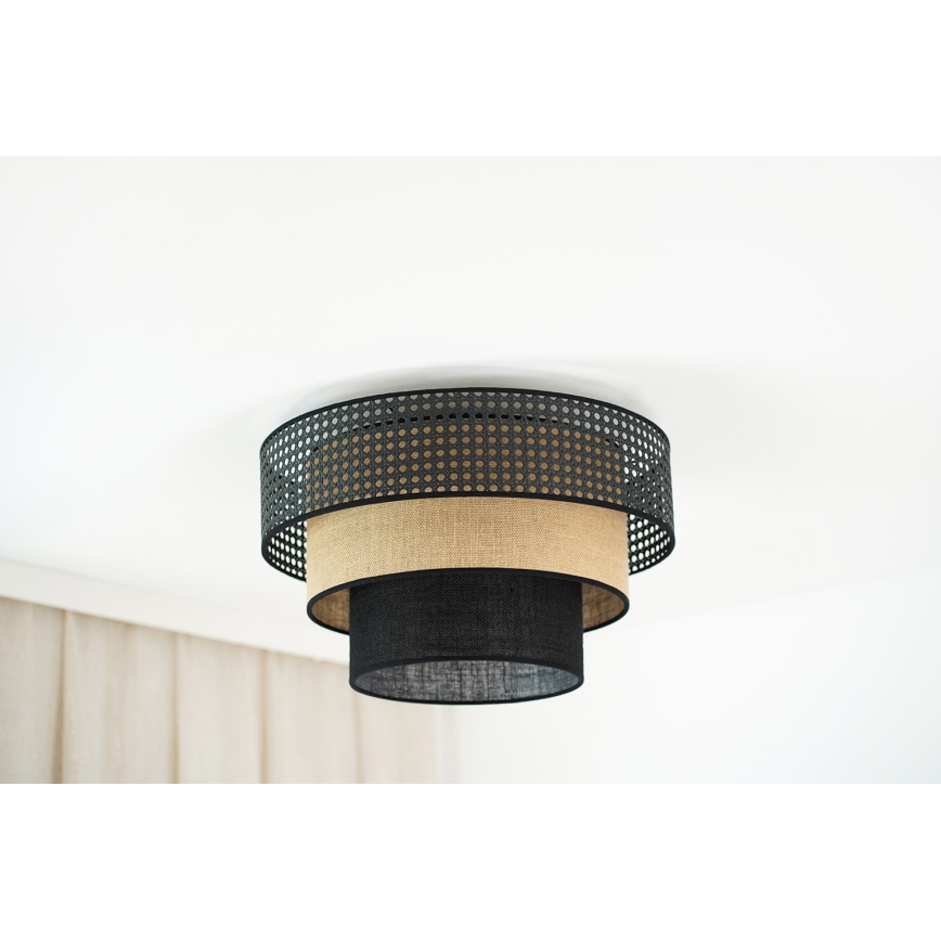 Brilagi - Taklampa DAKOTA LUNETA 1xE27/15W/230V diameter 45 cm svart/beige