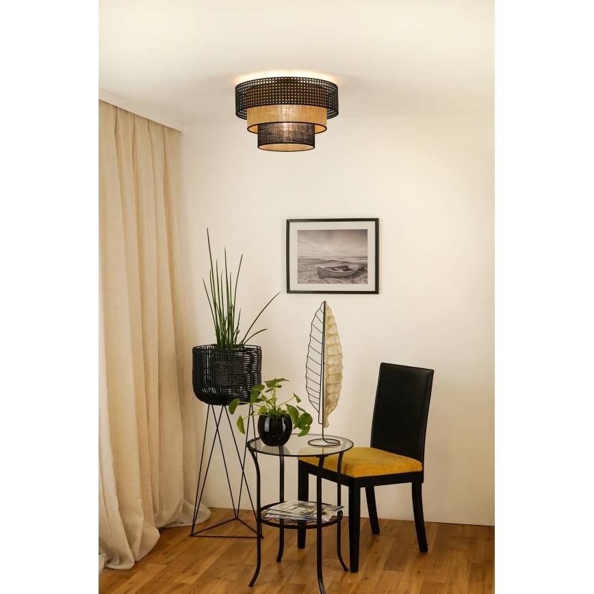 Brilagi - Taklampa DAKOTA LUNETA 1xE27/15W/230V diameter 45 cm svart/beige