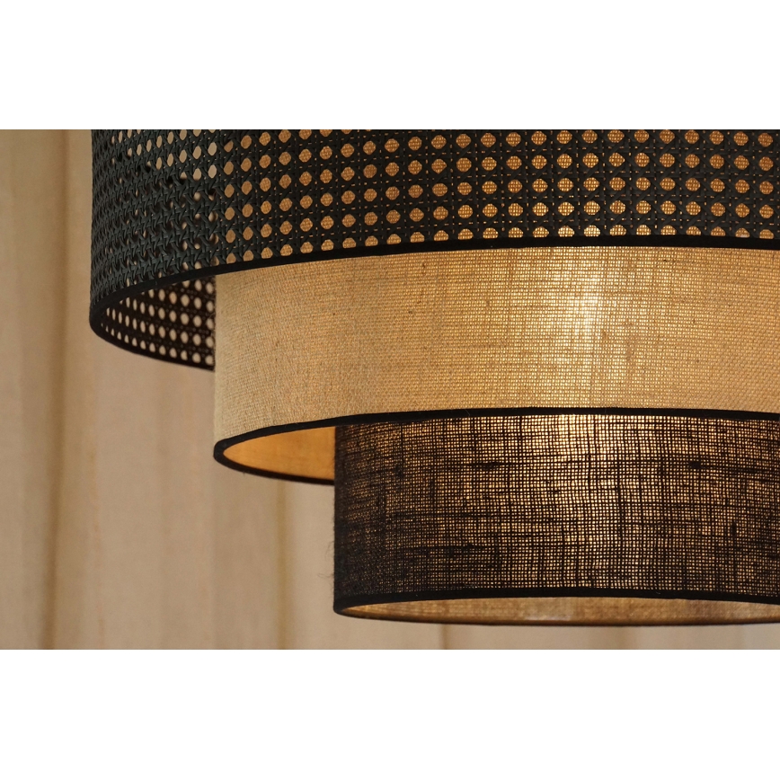 Brilagi - Taklampa DAKOTA LUNETA 1xE27/15W/230V diameter 45 cm svart/beige