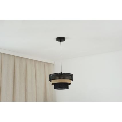 Brilagi - Taklampa DAKOTA LUNETA 1xE27/15W/230V Ø 25 cm svart/rotting