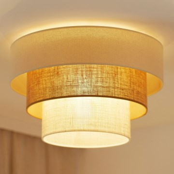 Brilagi-Taklampa DENVER LUNETA 1xE27/15W/230V diameter 45 beige/brun/grädde