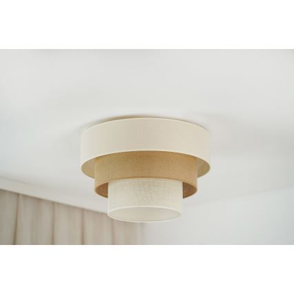 Brilagi-Taklampa DENVER LUNETA 1xE27/15W/230V diameter 45 beige/brun/grädde