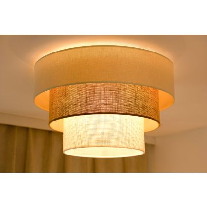 Brilagi-Taklampa DENVER LUNETA 1xE27/15W/230V diameter 45 beige/brun/grädde
