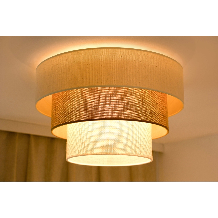 Brilagi-Taklampa DENVER LUNETA 1xE27/15W/230V diameter 45 beige/brun/grädde