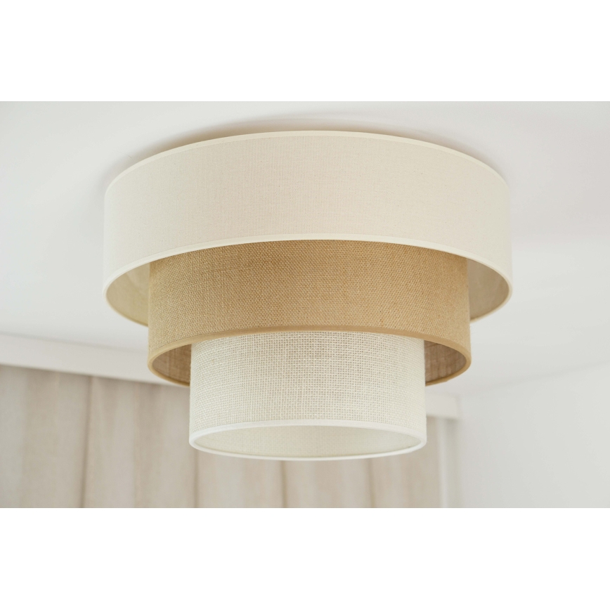 Brilagi-Taklampa DENVER LUNETA 1xE27/15W/230V diameter 45 beige/brun/grädde