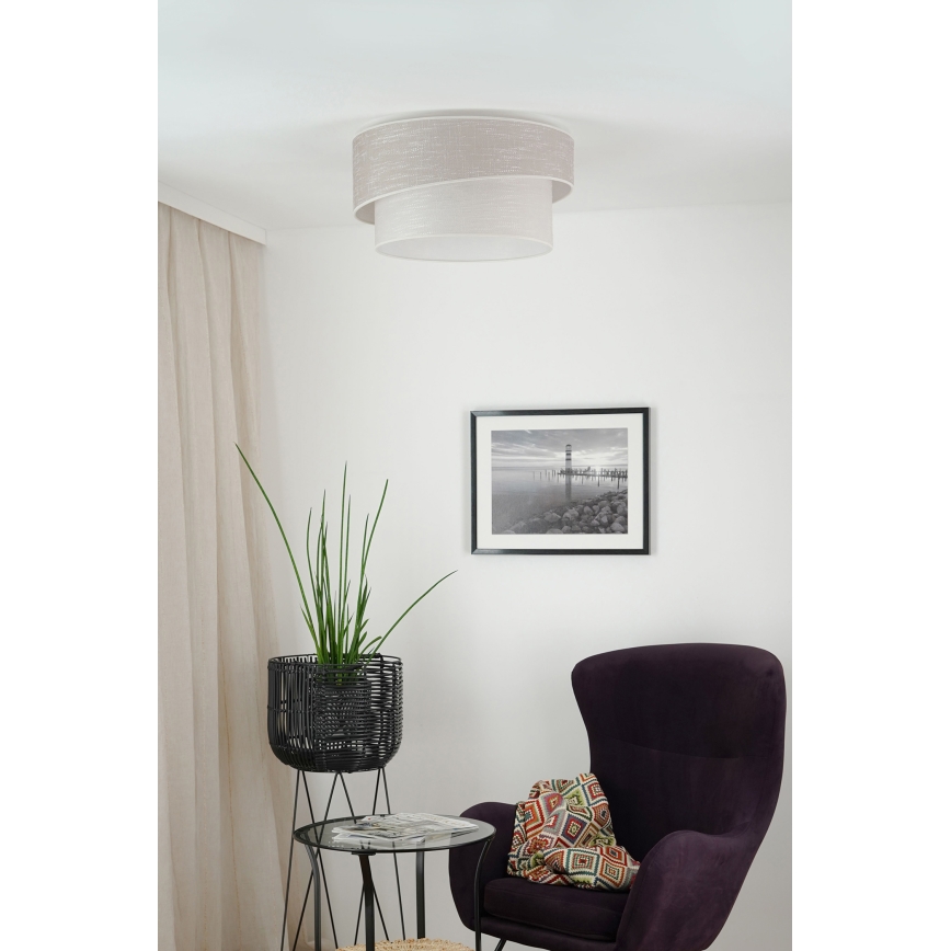 Brilagi - Taklampa DOVER SHINE 1xE27/15W/230V diameter 50 cm grå/grädde
