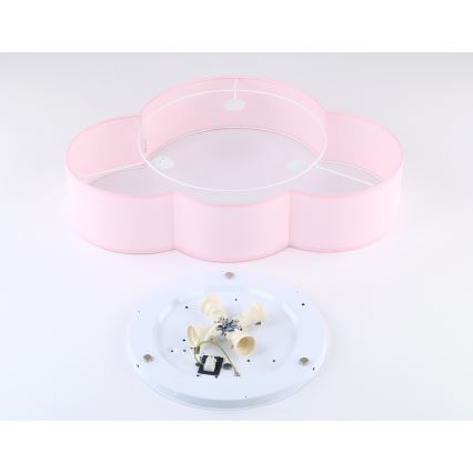 Brilagi - Taklampa för barn NIMBUS 4xE27/15W/230V rosa
