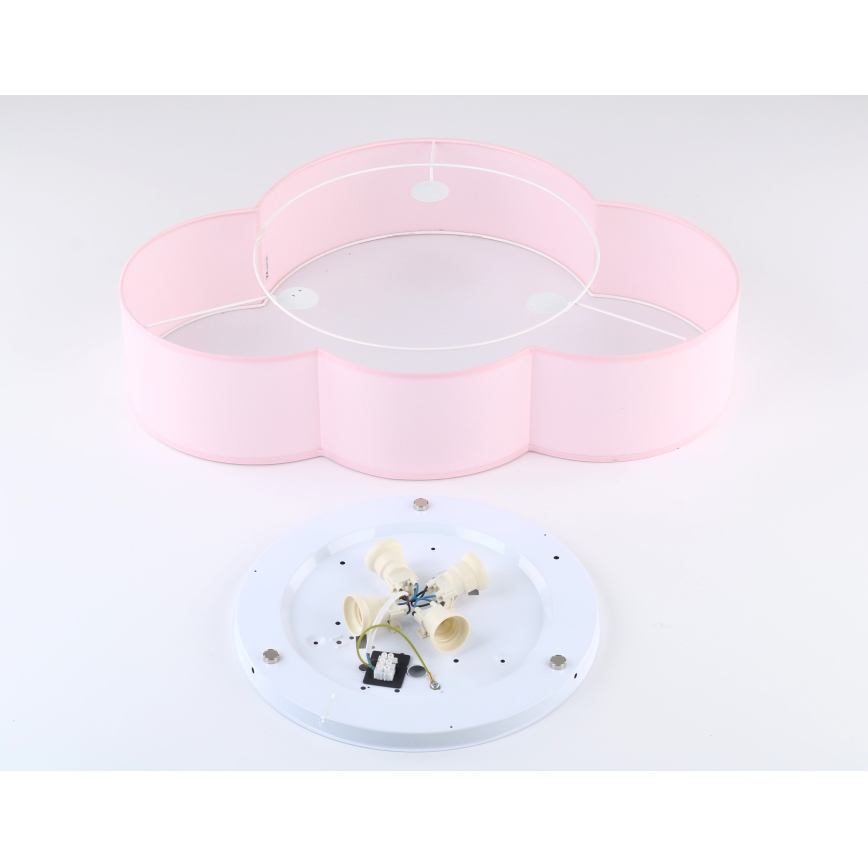 Brilagi - Taklampa för barn NIMBUS 4xE27/15W/230V rosa