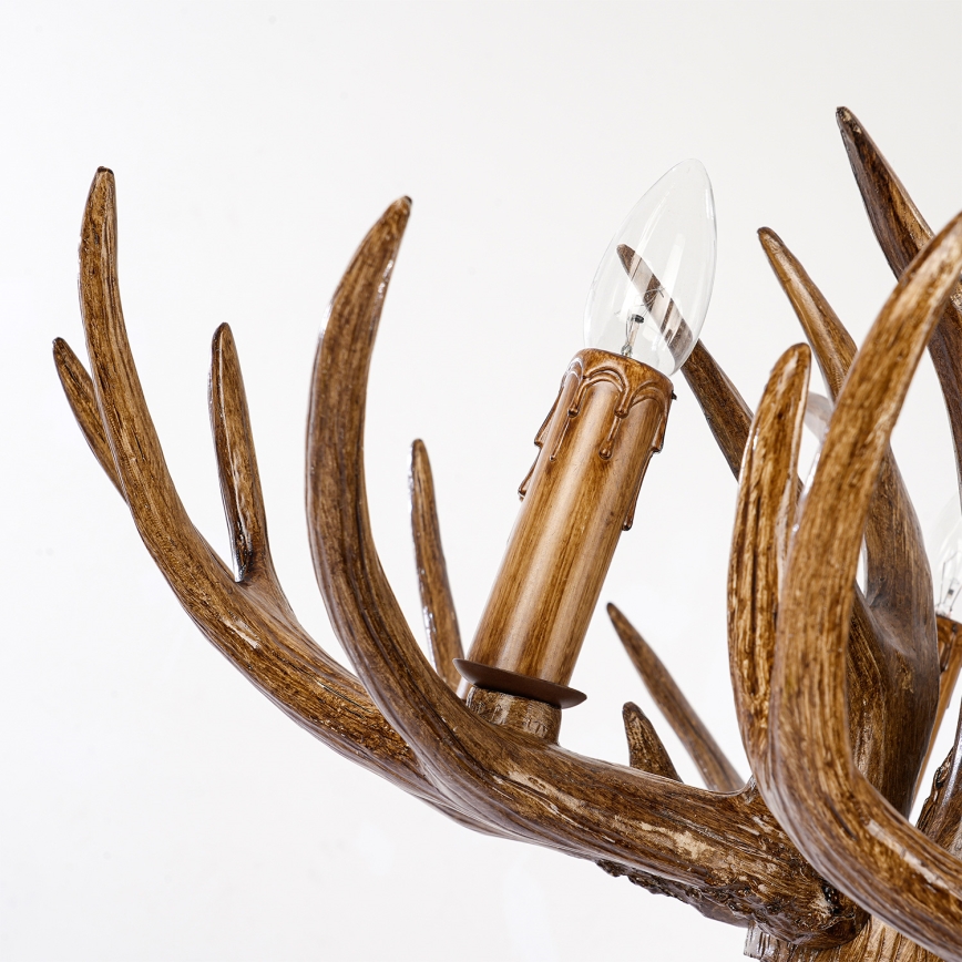 Brilagi - Taklampa med kedja DEER 6xE14/10W/230V Ø 80 cm hjorthorn