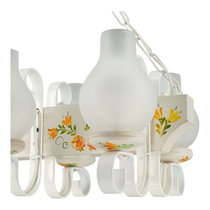 Brilagi - Taklampa med kedja QUEEN 4xE14/40W/230V bok/krämvit